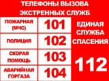 Телефоны служб экстренного реагирования Телефоны служб экстренного реагирования