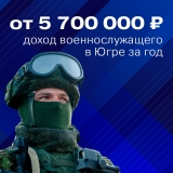 Доход военнослужащего в Югре от 5 700 000,00 рублей в год Доход военнослужащего в Югре от 5 700 000,00 рублей в год